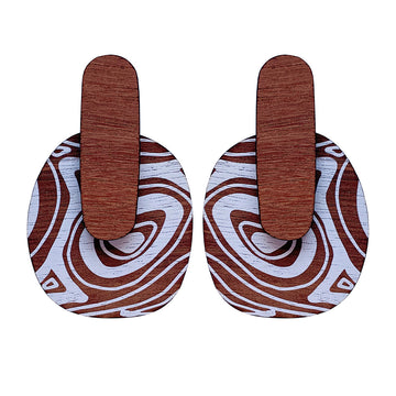 Lollipop Earrings with thick Topographic Map pattern