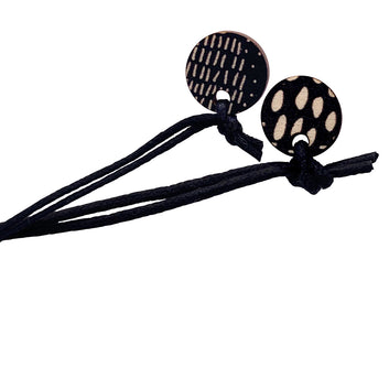 4 piece necklace in black and Night Garden pattern