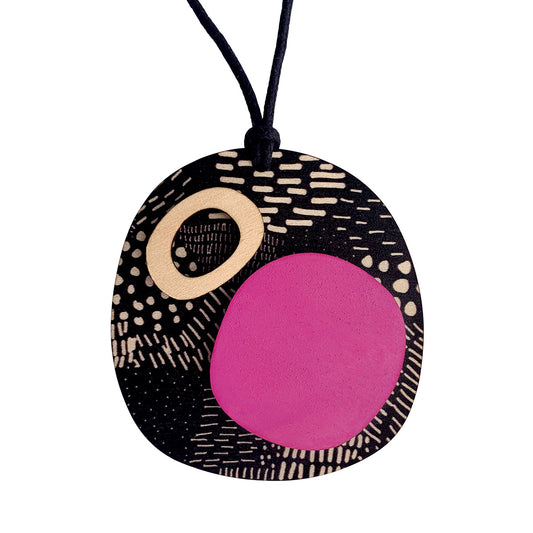 2 layer pendant in pink and Night Garden pattern