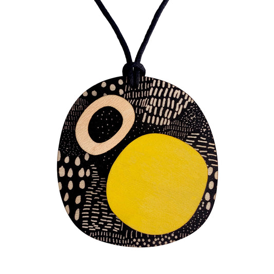 2 layer pendant in yellow and Night Garden pattern
