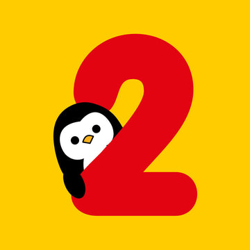 2 years old penguin Birthday card