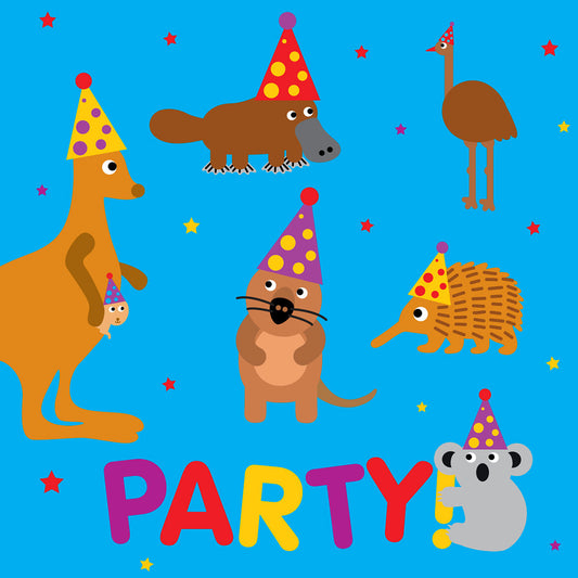 Australian animals party card