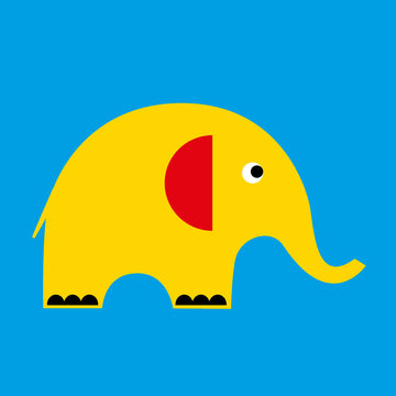 Elephant on blue card