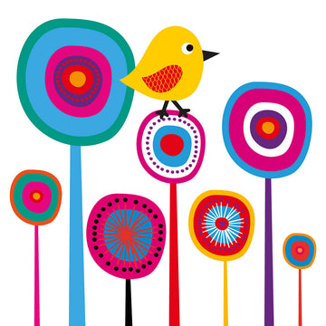 Bird in flowers card