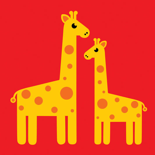 Two giraffes card