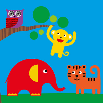 Zoo animals card