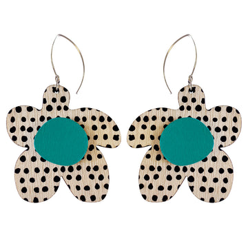 Spots pattern flower earrings
