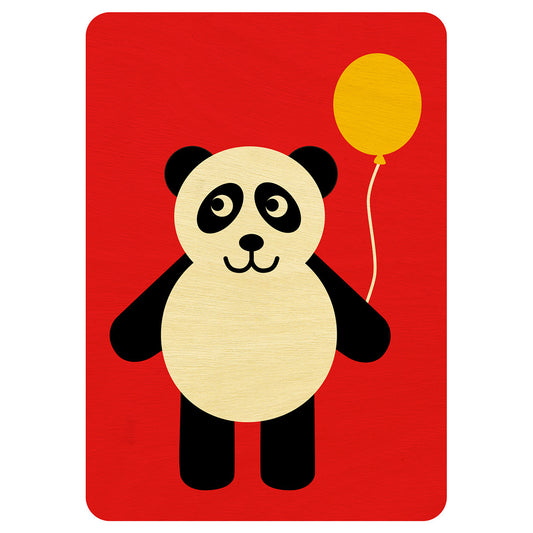 Happy Panda wooden card
