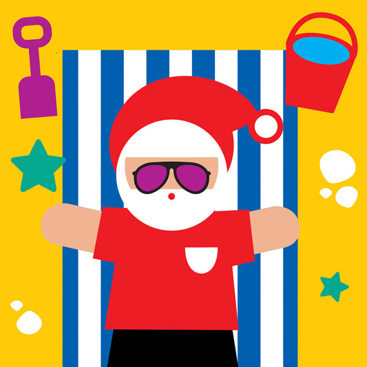 Santa on the beach Christmas card