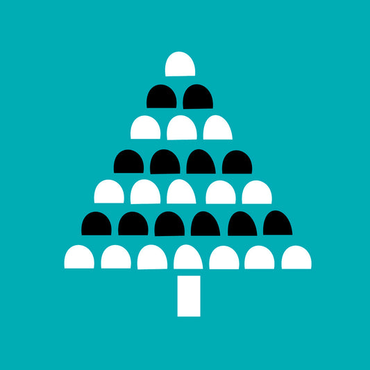 Christmas tree on green card