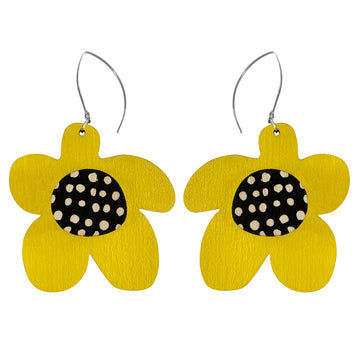 Yellow flower earrings