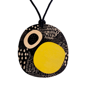 2 layer pendant in yellow and Night Garden pattern