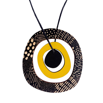 3 piece pendant in yellow and Night Garden pattern