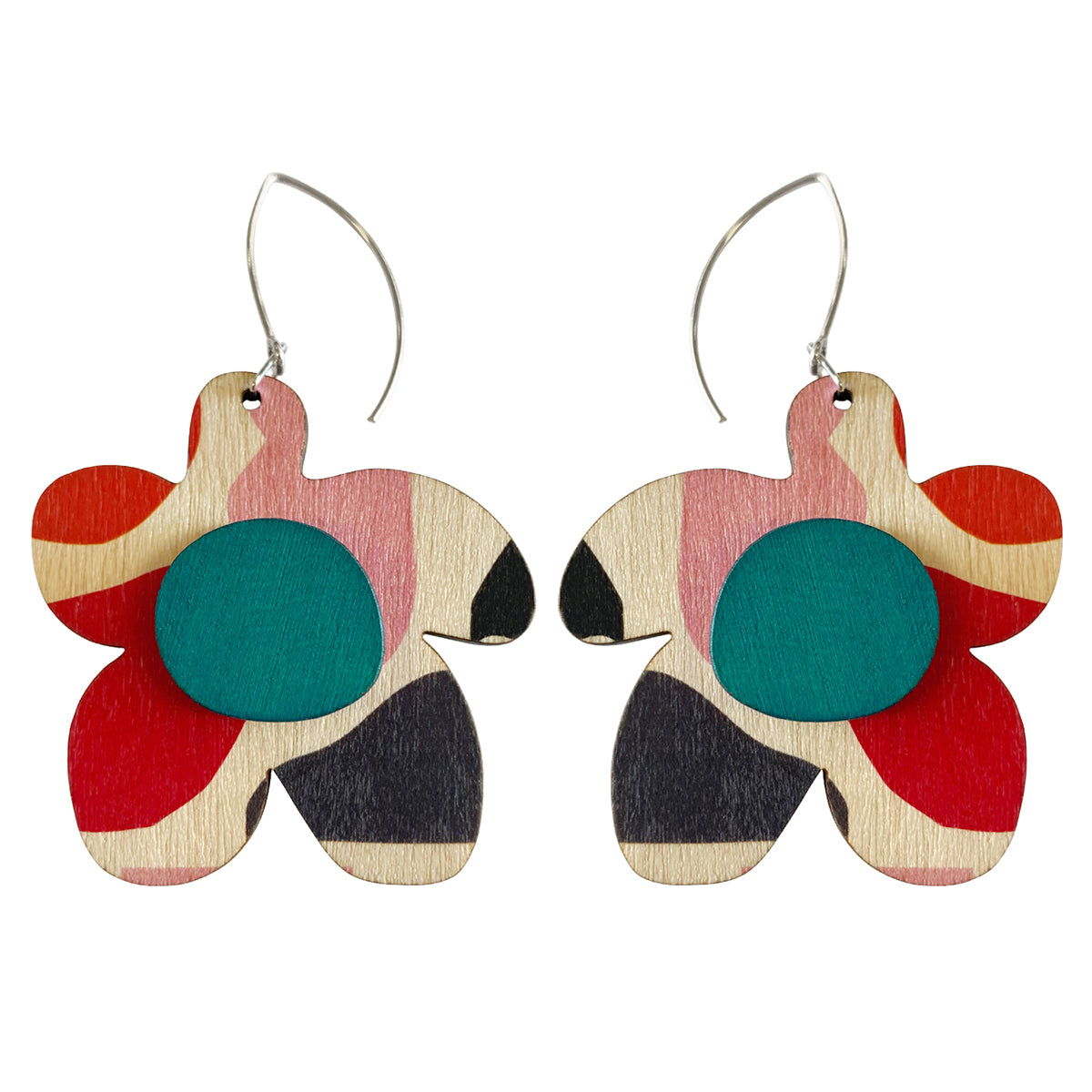 Abstract pattern flower earrings
