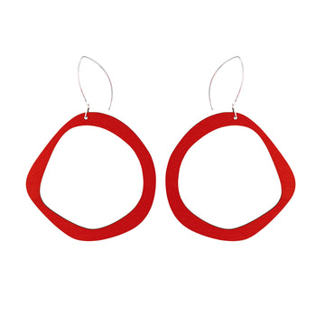Retro Hoop Earrings in Red