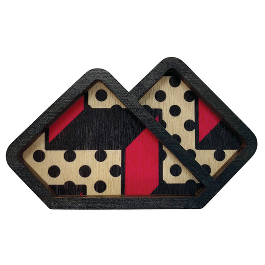 Memphis pattern Pocket Handkerchief wooden brooch