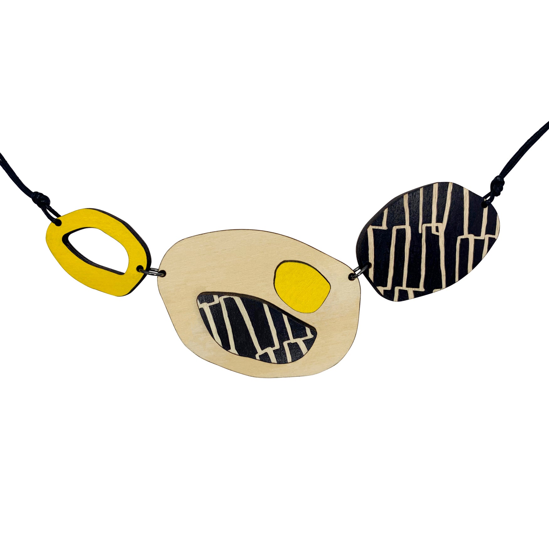 City pattern necklace in yellow