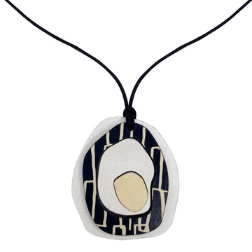 White Pendant with city pattern