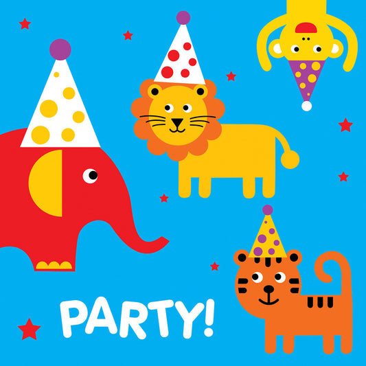 Zoo animals party card
