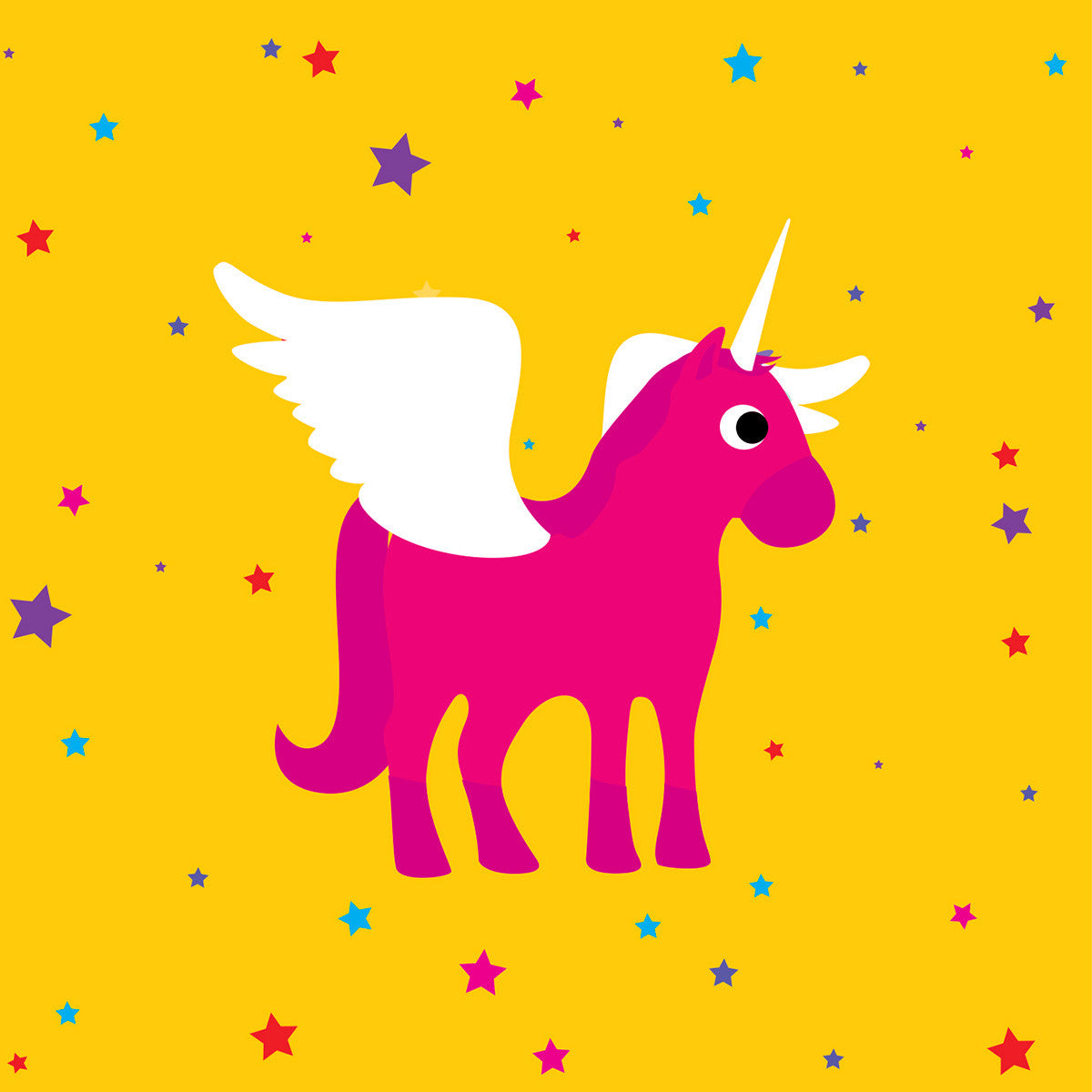 Unicorn with stars card