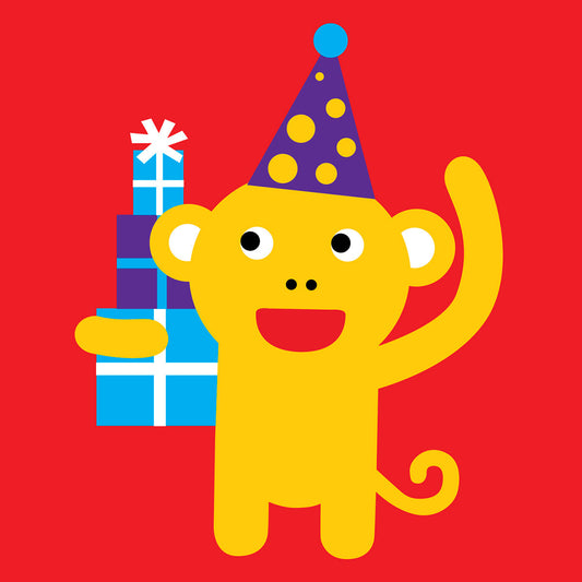Monkey with presents card