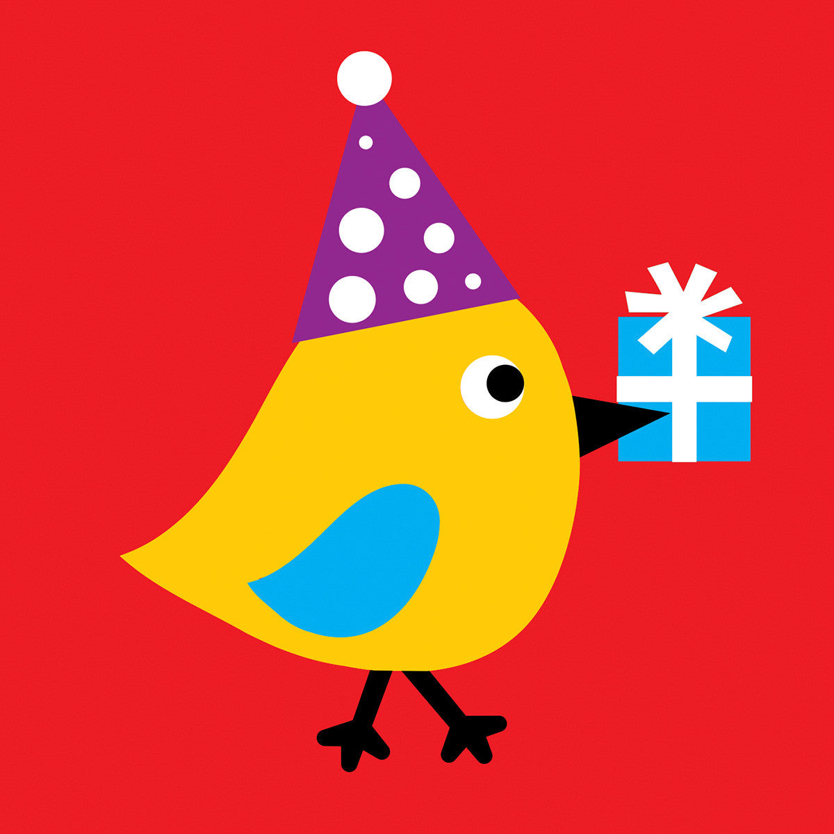 Bird with a present card