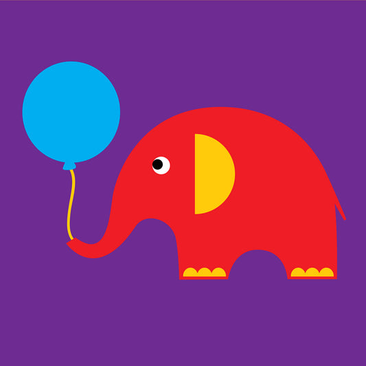 Elephant with a balloon card