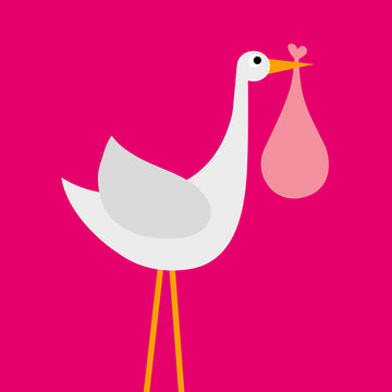 Pink stork card