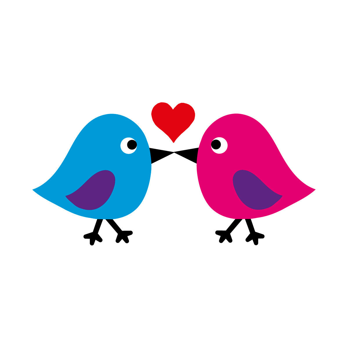 Birds kissing card