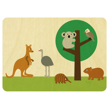 Australian Animals wooden card