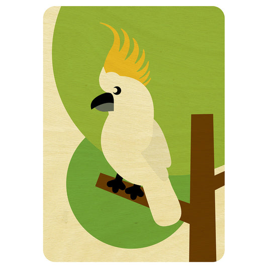 Cockatoo wooden card