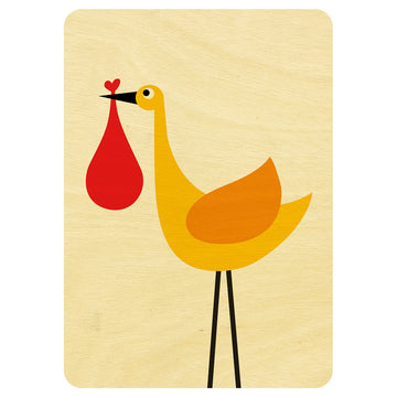 Stork wooden card