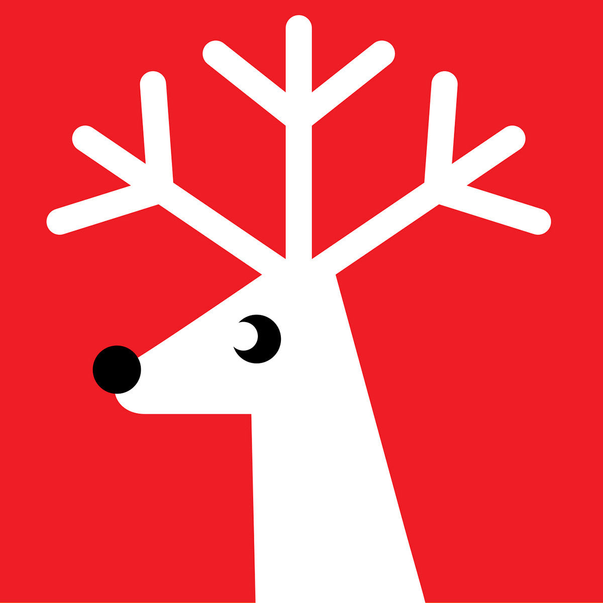 Red reindeer Christmas card