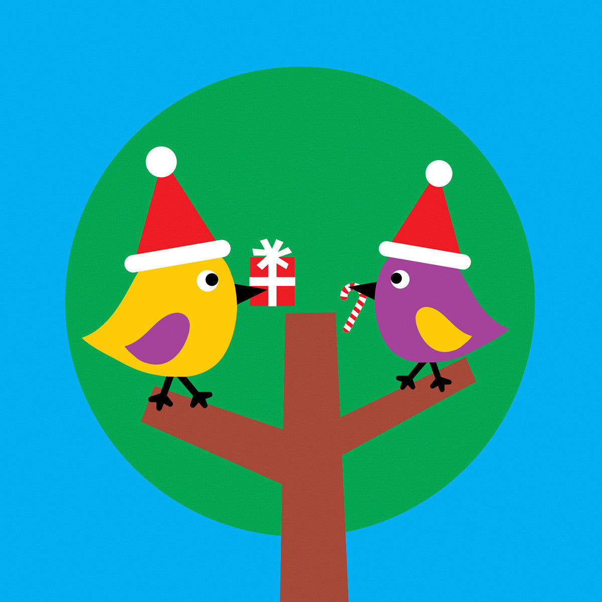 Two birds Christmas card
