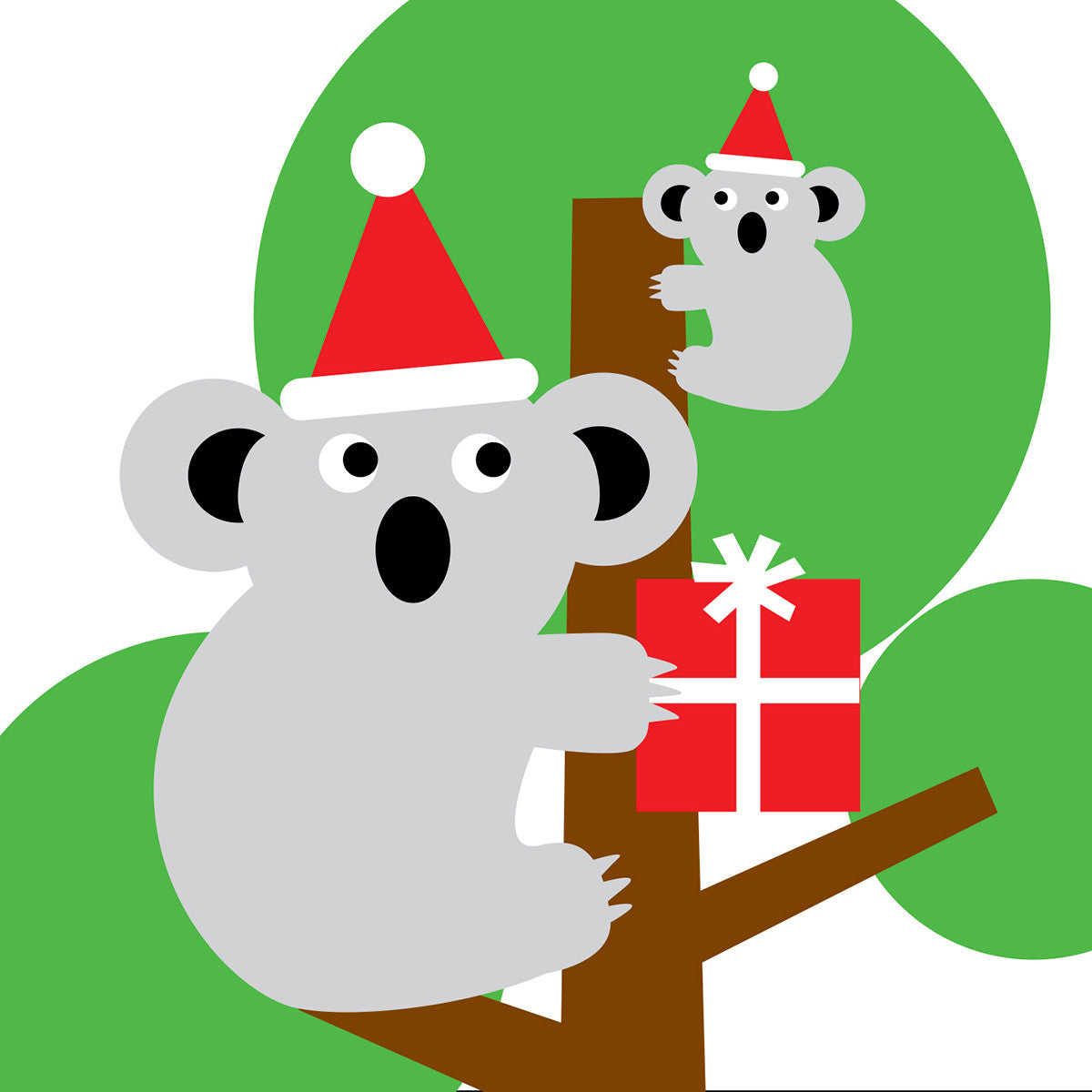 Silver koalas Christmas card