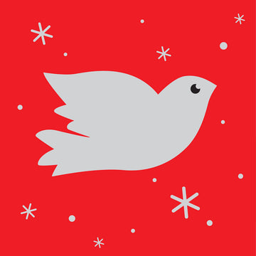 Silver Dove Christmas card